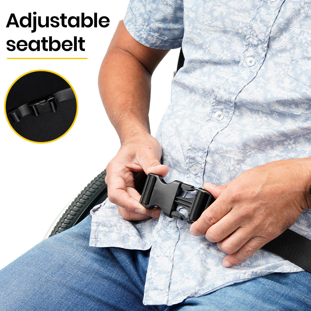 NNEMB Folding Wheelchair XXL Extra-Wide Bariatric Seat-Aluminium Frame-150kg Capacity-24 Inch Wheels-Park Brakes-Black