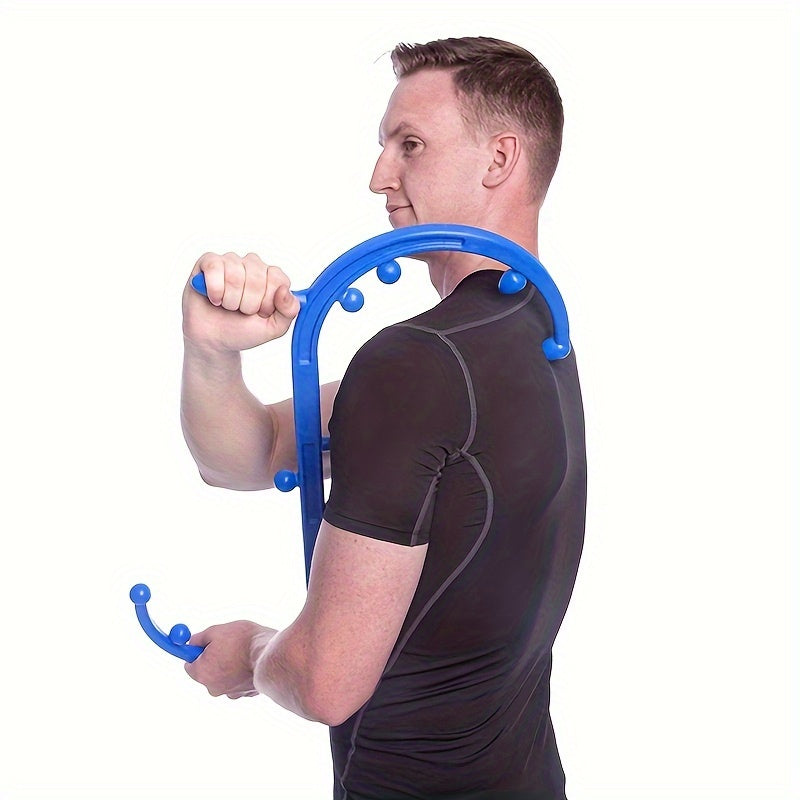 NNETM Lead-Free S-Shaped Hook Self-Massage Stick(Blue)